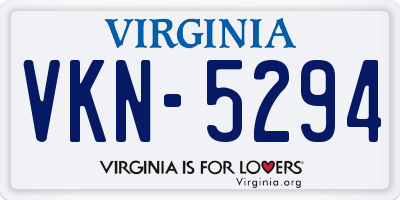 VA license plate VKN5294