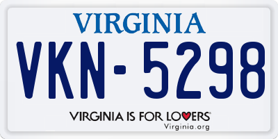VA license plate VKN5298