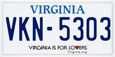 VA license plate VKN5303