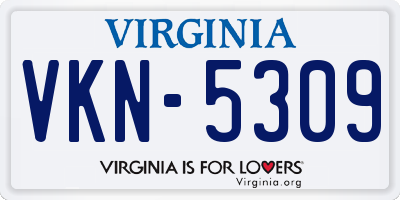 VA license plate VKN5309