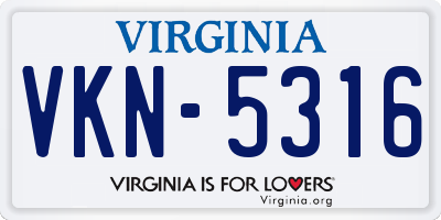 VA license plate VKN5316