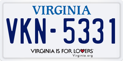 VA license plate VKN5331