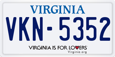 VA license plate VKN5352