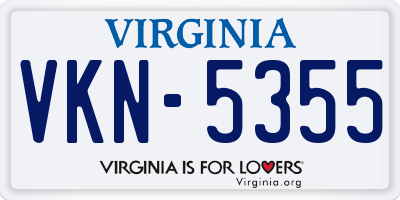 VA license plate VKN5355