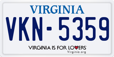 VA license plate VKN5359