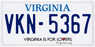 VA license plate VKN5367