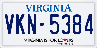 VA license plate VKN5384