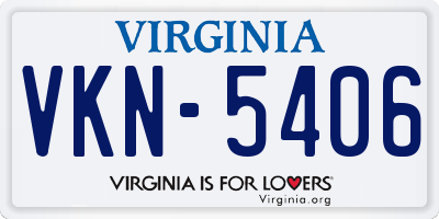 VA license plate VKN5406