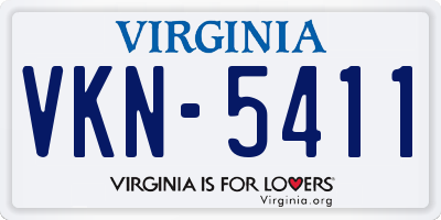 VA license plate VKN5411