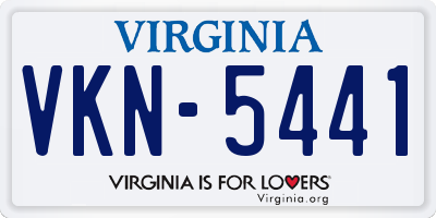 VA license plate VKN5441