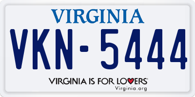 VA license plate VKN5444