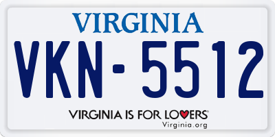 VA license plate VKN5512
