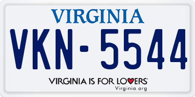 VA license plate VKN5544