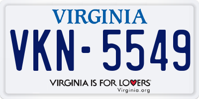 VA license plate VKN5549