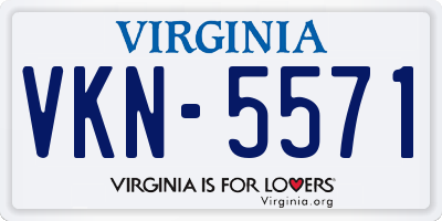 VA license plate VKN5571
