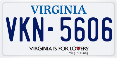 VA license plate VKN5606