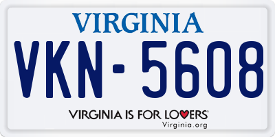 VA license plate VKN5608