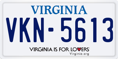 VA license plate VKN5613