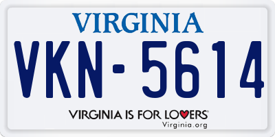 VA license plate VKN5614