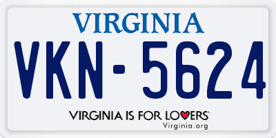 VA license plate VKN5624