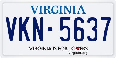 VA license plate VKN5637