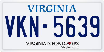 VA license plate VKN5639