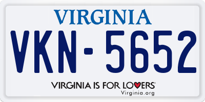 VA license plate VKN5652