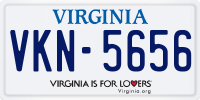 VA license plate VKN5656