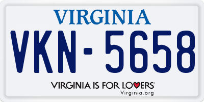 VA license plate VKN5658