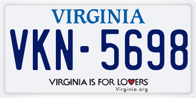 VA license plate VKN5698
