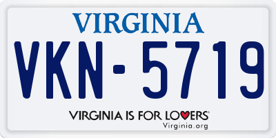 VA license plate VKN5719