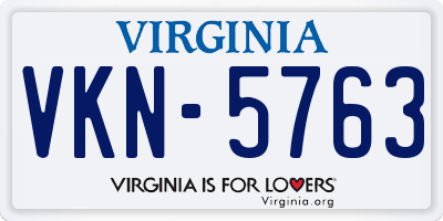 VA license plate VKN5763