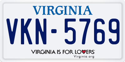 VA license plate VKN5769