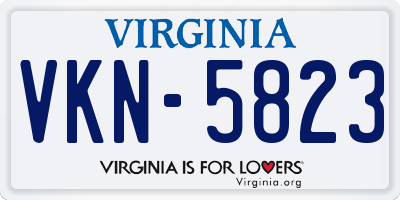 VA license plate VKN5823