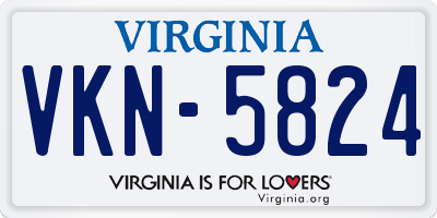 VA license plate VKN5824