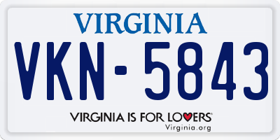 VA license plate VKN5843