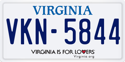VA license plate VKN5844