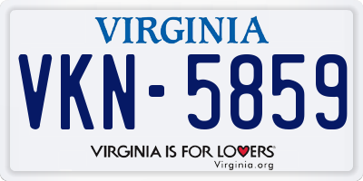 VA license plate VKN5859