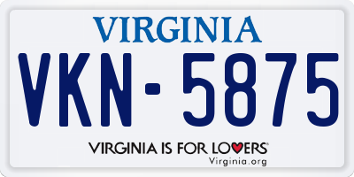 VA license plate VKN5875
