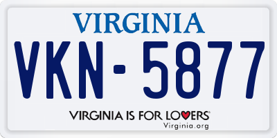 VA license plate VKN5877