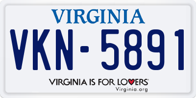 VA license plate VKN5891