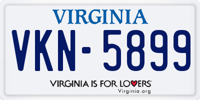 VA license plate VKN5899