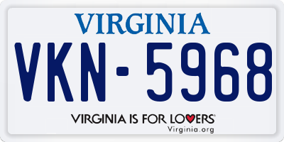 VA license plate VKN5968