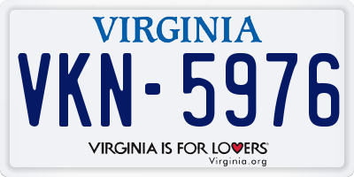 VA license plate VKN5976