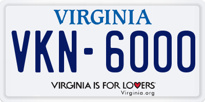 VA license plate VKN6000