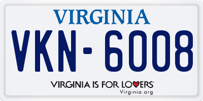 VA license plate VKN6008