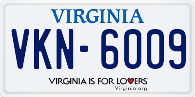 VA license plate VKN6009