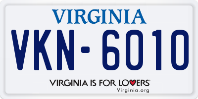 VA license plate VKN6010