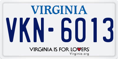 VA license plate VKN6013