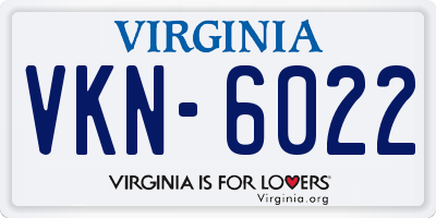 VA license plate VKN6022